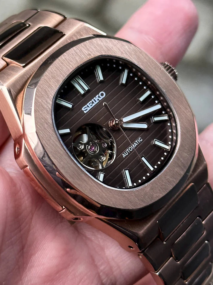Nautilus Rose Goud - Zwart Open Heart